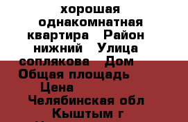 хорошая однакомнатная квартира › Район ­ нижний › Улица ­ соплякова › Дом ­ 1 › Общая площадь ­ 36 › Цена ­ 1 250 000 - Челябинская обл., Кыштым г. Недвижимость » Квартиры продажа   . Челябинская обл.,Кыштым г.